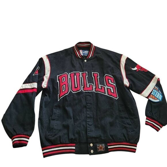 Vintage Jacket Mens XL Jeff Hamilton JH NBA Chicago Bulls 90s Air Michael Jordan - Picture 2 of 6